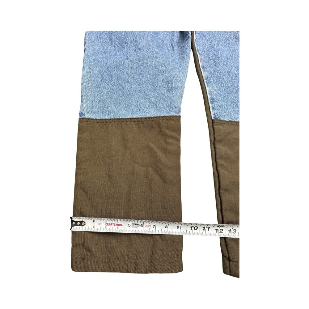 Wrangler Jeans Mens 32x30 Blue Brown Pro Gear Hunting Brush Guard Straight Leg - Picture 9 of 12